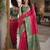 Pink soft silk blend banarasi jacuard work festive saree with unstitched blouse piece