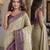 Cream soft silk blend banarasi jacuard work festive saree with unstitched blouse piece