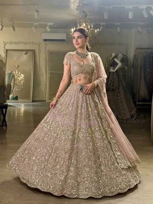 Embroidered Sequin Lehenga Choli with Dupatta for Festive and Wedding Wear 2