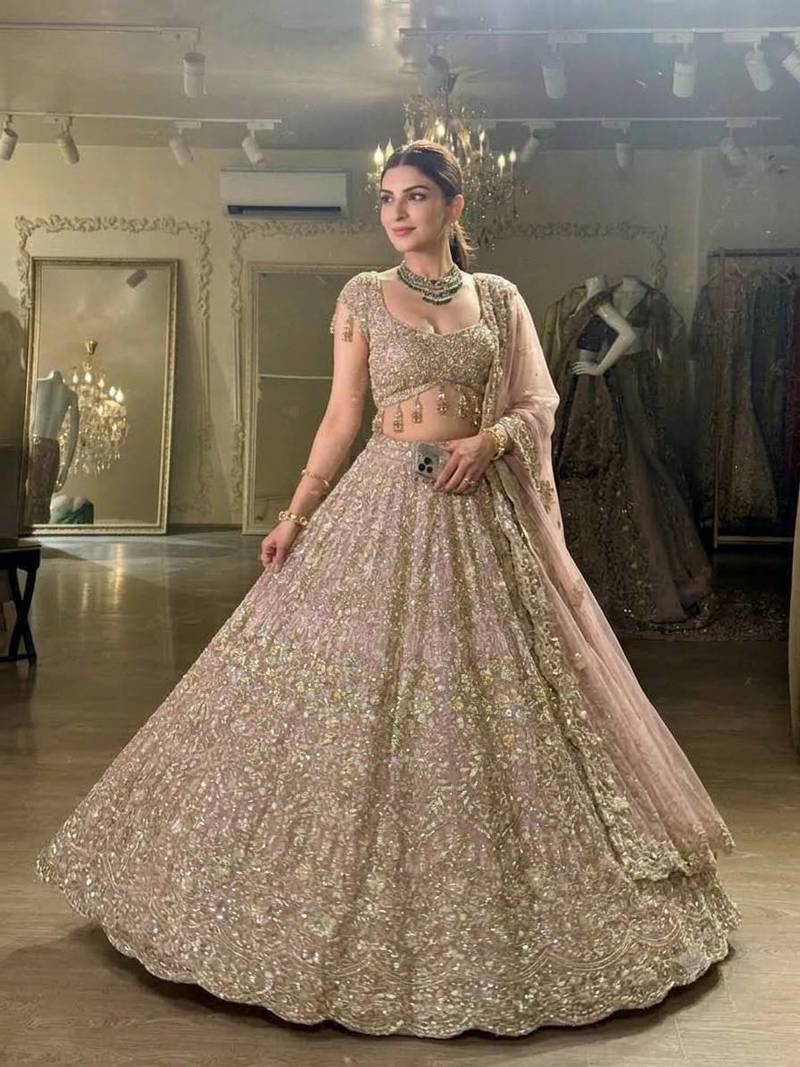 Embroidered Sequin Lehenga Choli with Dupatta for Festive and Wedding Wear