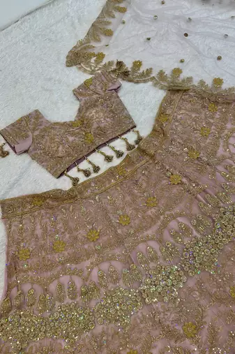 Embroidered Sequin Lehenga Choli with Dupatta for Festive and Wedding Wear