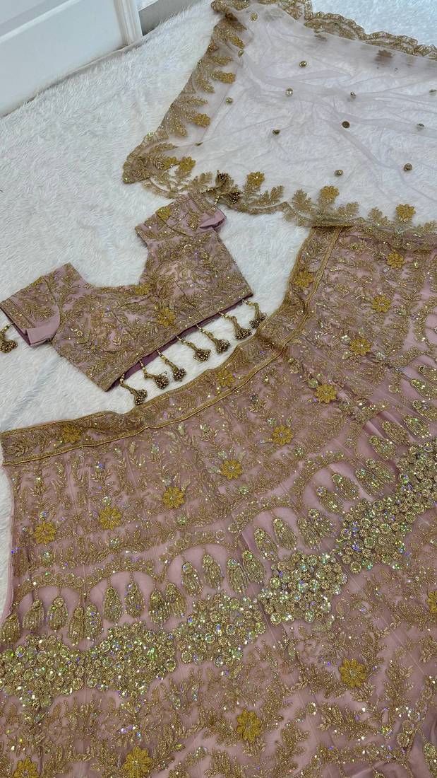 Embroidered Sequin Lehenga Choli with Dupatta for Festive and Wedding Wear