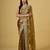 gold color smart tissue fabric sequins work smart bollywood saree