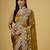 gold color smart tissue fabric sequins work smart bollywood saree