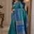 Rama soft silk blend banarasi jacuard work festive saree with unstitched blouse piece