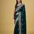 teal color smart tissue fabric sequins work smart bollywood saree