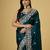 teal color smart tissue fabric sequins work smart bollywood saree