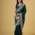 teal color smart tissue fabric sequins work smart bollywood saree