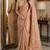 Cream soft silk blend banarasi jacuard work festive saree with unstitched blouse piece