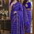 Royal blue soft silk blend banarasi jacuard work festive saree with unstitched blouse piece