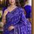 Royal blue soft silk blend banarasi jacuard work festive saree with unstitched blouse piece