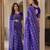 Royal blue soft silk blend banarasi jacuard work festive saree with unstitched blouse piece