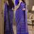 Royal blue soft silk blend banarasi jacuard work festive saree with unstitched blouse piece