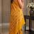 Yellow orange soft silk blend banarasi jacuard work festive saree with unstitched blouse piece