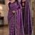 Purple soft silk blend banarasi jacuard work festive saree with unstitched blouse piece