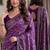 Purple soft silk blend banarasi jacuard work festive saree with unstitched blouse piece