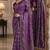 Purple soft silk blend banarasi jacuard work festive saree with unstitched blouse piece