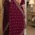 Wine soft georgette embroidery work festive saree with unstitched blouse piece