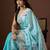 sea green color smart tissue fabric sequins work smart bollywood saree