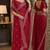 Pink soft georgette embroidery work festive saree with unstitched blouse piece