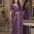 Lavender soft georgette embroidery work festive saree with unstitched blouse piece