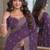Lavender soft georgette embroidery work festive saree with unstitched blouse piece