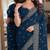 Rama soft georgette embroidery work festive saree with unstitched blouse piece
