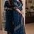 Rama soft georgette embroidery work festive saree with unstitched blouse piece