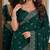 Green soft georgette embroidery work festive saree with unstitched blouse piece