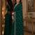 Green soft georgette embroidery work festive saree with unstitched blouse piece