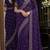 Purple soft georgette embroidery work festive saree with unstitched blouse piece