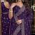 Purple soft georgette embroidery work festive saree with unstitched blouse piece