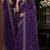 Purple soft georgette embroidery work festive saree with unstitched blouse piece
