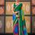 Green color smart chiffon fabric designer embroidered smart and elegant saree