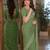 Pista soft georgette embroidery work festive saree with unstitched blouse piece