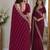 Wine soft georgette embroidery work festive saree with unstitched blouse piece