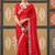 Red color smart chiffon fabric designer embroidered smart and elegant saree