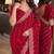 Pink soft georgette embroidery work festive saree with unstitched blouse piece
