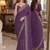 Lavender soft georgette embroidery work festive saree with unstitched blouse piece