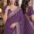 Lavender soft georgette embroidery work festive saree with unstitched blouse piece