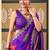 Violet color smart chiffon fabric designer embroidered smart and elegant saree