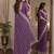 Lavender soft georgette embroidery work festive saree with unstitched blouse piece