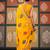 Yellow color smart chiffon fabric designer embroidered smart and elegant saree