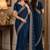 Morpich soft georgette embroidery work festive saree with unstitched blouse piece
