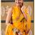 Yellow color smart chiffon fabric designer embroidered smart and elegant saree