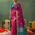 pink color smart ethnic woven designer soft silk blend fabric ceremonial saree