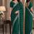 Green soft georgette embroidery work festive saree with unstitched blouse piece