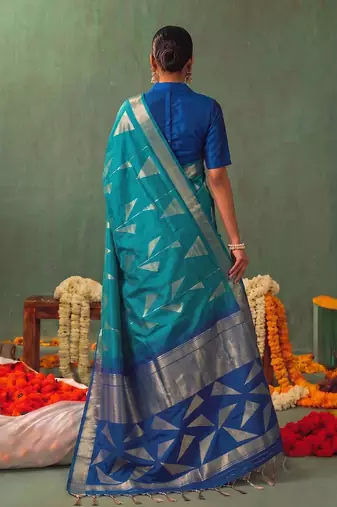 rama color smart ethnic woven designer soft silk blend fabric ceremonial saree
