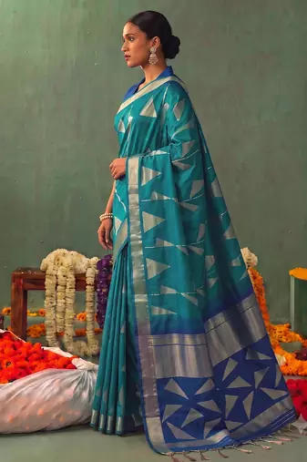 rama color smart ethnic woven designer soft silk blend fabric ceremonial saree