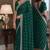 Green soft georgette embroidery work festive saree with unstitched blouse piece